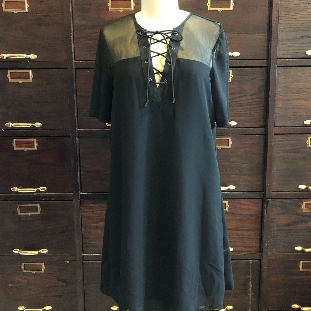 BCBGeneration Black Chiffon Dress -XS